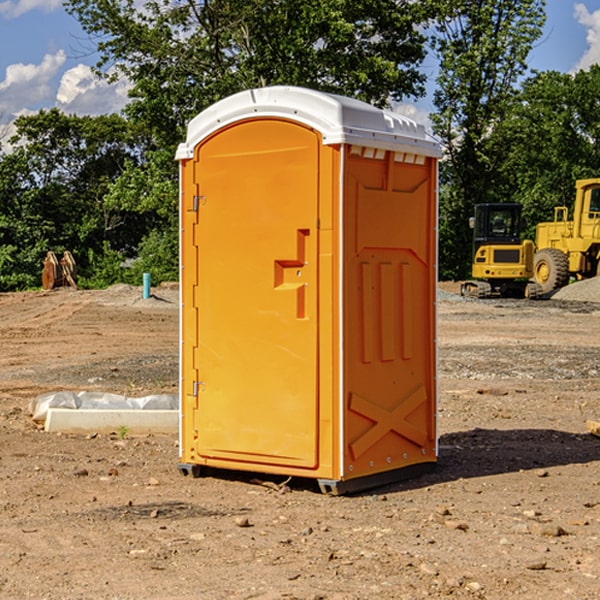 how often are the portable restrooms cleaned and serviced during a rental period in Bryceland